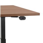 Bureau design assis-debout électrique 'SMALL SEMPLICE' noyer pieds en métal noir - 140 x 70 cm