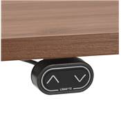 Bureau design assis-debout électrique 'SMALL SEMPLICE' noyer pieds en métal noir - 140 x 70 cm