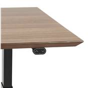 Bureau design assis-debout électrique 'SMALL TECH' en noyer pieds en métal noir - 150 x 70 cm