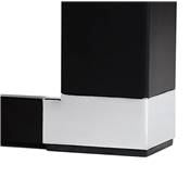 Petit Bureau de direction 'SMALL GLASSTOP' en verre noir pieds métal noir et chromé – 140 x 70 cm