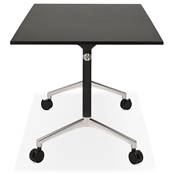 Bureau droit / table de travail pliante design 'ARCHI' noir en bois pieds métal noir - 160 x 80 cm