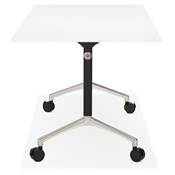 Bureau droit / table travail pliante design 'ARCHI' blanc en bois pieds métal noir - 160 x 80 cm
