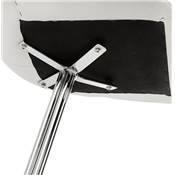 Chaise design 'Laeder' blanche avec pied croisé en métal chromé