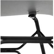 Chaise style industriel design à accoudoirs 'LOTUS' grise avec 4 pieds en métal noir
