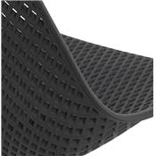Chaise design intérieur / extérieur 'ZACK' assise noire perforée et 4 pieds en métal noir
