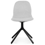 Chaise design de style moderne 'KOOL' en tissu gris clair avec 4 pieds en métal noir