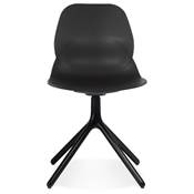 Chaise design de style moderne 'KOOL' noire avec 4 pieds en métal noir