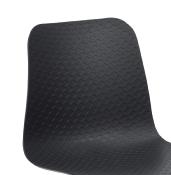 Chaise design 'Sländak Silver' noire avec 4 pieds en métal chromé