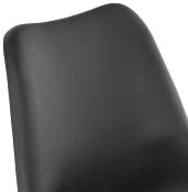 Chaise design 'Modena' noire avec 4 pieds en bois noir et métal brossé doré