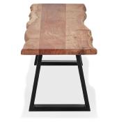 Banc style industriel 'NATTE BENCH' en bois massif avec pieds en métal noir