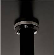 Table design ronde 'Isflak' plateau verre noir pied central métal noir – Ø 100 cm