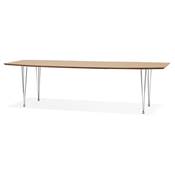Table / table de réunion extensible 'Rym' plateau bois 4 pieds en métal chromé - 170(270) x 100 cm