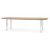 Table à diner / de réunion extensible 'Rym' plateau bois 4 pieds en métal chromé - 170(270) x 100 cm