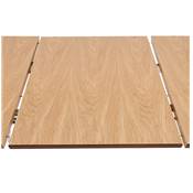 Table / table de réunion extensible 'Rym' plateau bois 4 pieds en métal chromé - 170(270) x 100 cm