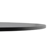 Petite table / table de réunion ronde 'Kara' noire en bois pied central acier brossé - Ø 90 cm
