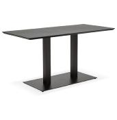 Table salle à manger 'Tvillin Black Small' noire bois pied central fonte – 150 x 70 cm