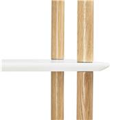 Etagère bibliothèque scandinave 'TOWER' tablettes en bois blanc structure et pieds en bois naturel