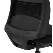 Fauteuil de bureau design à roulettes et dossier haut 'PDG' en tissu maillé noir avec pieds noir