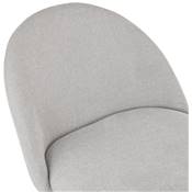 Fauteuil design 'ART' en tissu gris clair avec 4 pieds en métal noir