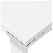 Grand bureau direction d'angle 'BUSINESS L - XL' bois blanc pieds blanc et chromé – 200 x 100 cm