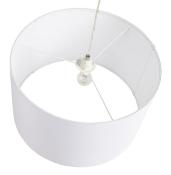 Suspension design cylindrique 'Lyster' en tissu blanc réglable en hauteur
