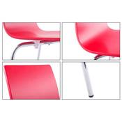 Chaise design 'Léa' en bois rouge avec 4 pieds chromé