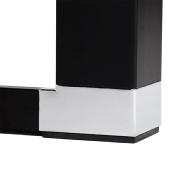 Bureau de direction droit 'Business' en bois noir pieds métal noir et métal chromé – 160 x 80 cm