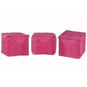 Pouf d'appoint carré déhoussable imperméable 'Popy' rose