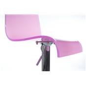 Tabouret de bar réglable design 'Ice' pivotant plexiglass rose pied métal chromé dossier haut