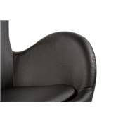 Fauteuil design 'Egg' pivotant noir pied central en métal chromé