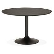 Table / table de réunion ronde design 'KONTUR BLACK XL' noire pied central en métal noir - Ø 120 cm