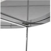 Table basse ronde 'ELEMENTO MEDIUM' plateau en verre miroir chromé 4 pieds en métal chromé - Ø 60 cm