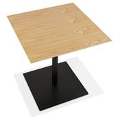Table de salle à manger carrée industriel 'RITH' en bois naturel pied carré en métal noir - 70 x 70 cm