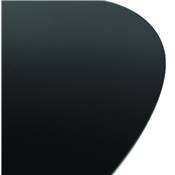 Table d'appoint guéridon design ovale 'DRINK' tablette et pied central en métal noir - 42 x 31 cm