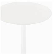 Table de bar haute ronde 'CONTY' en bois blanc avec pied central en métal blanc – Ø 60 cm