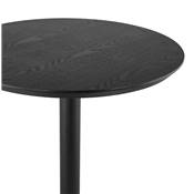 Table de bar haute design ronde 'CONTY' en bois noir avec pied central en métal noir – Ø 60 cm