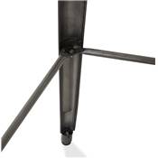Table de bar haute design industriel carré 'METTALO' en bois foncé 4 pieds métal gris – 70 x 70 cm