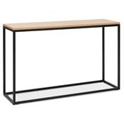 Table console style industriel rectangulaire 'HIGH FYRKANT" bois pieds métal noir - 120 x 35 cm