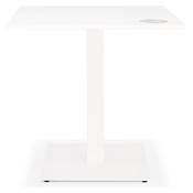 Petite table industriel intérieur / extérieur carrée 'BATTUTO' blanche pieds blanc – 68 x 68 cm