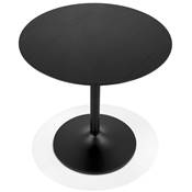 Table de salle à manger ronde industriel 'SPARK' noire en bois pied central rond en métal noir - Ø 80 cm