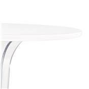 Table design ronde intérieur / extérieur 'RAMO' blanc pied central transparent et gris - Ø 80 cm