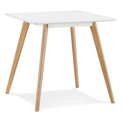 Petite table scandinave carrée 'LITTLE BOLNÄSS' en bois blanc 4 pieds en bois – 80 x 80 cm
