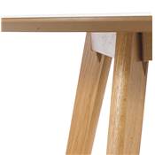Table / table de réunion scandinave ronde 'SMALL SOLNÄ' plateau et 4 pieds bois naturel – Ø 90 cm