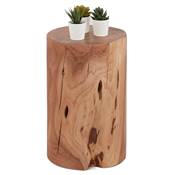 Tabouret bas en tronc d'arbre en bois massif d'Acacia