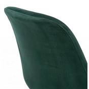 Tabouret de bar baroque 'KESKI' en velours vert 4 pieds et repose pieds en métal noir dossier haut