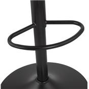 Tabouret de bar réglable 'BAROK' pivotant en tissu noir pied et repose pieds métal noir dossier haut