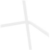 Tabouret de snack mi-hauteur empilable 'VERK MINI' tissu gris 4 pieds métal blanc dossier haut
