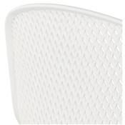 Tabouret snack mi-hauteur intérieur/extérieur 'RAINY' perforé blanc 4 pieds métal blanc dossier haut