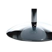 Fauteuil design rond 'Sphere' pivotant blanc et noir pied central en métal chromé