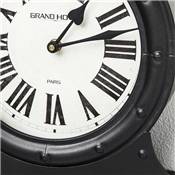 Horloge murale lumineuse 'Diner Time' noire et rouge